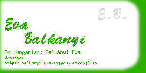 eva balkanyi business card