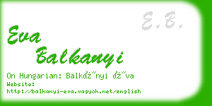 eva balkanyi business card